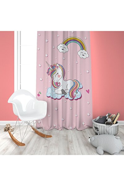 EVSEHOMES Pembe Ünicorn Ve Gökkuşağı Tam Takım Çocuk Odası