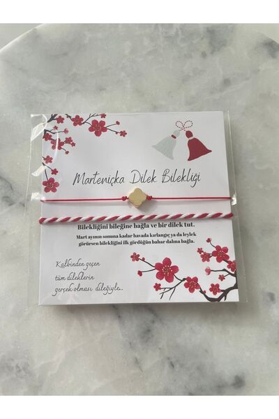 eylülün etiket fabrikası Marteniçka Altın Sarısı Yonca Detaylı Dilek Bilekliğ...