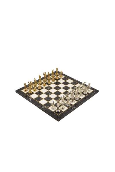 Gift Home Gifthome Metal Satranç Takımı Orta Roma Parlak Taş Ve Düz Mermer De...