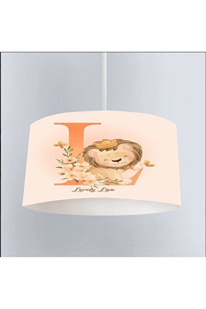EVSEHOMES L Harfli Sevimli Aslan Çocuk Avizesi Ea962