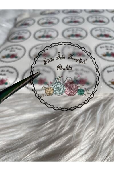 eylülün etiket fabrikası Modelul de tampon rotund este tricotat cu dragoste p...