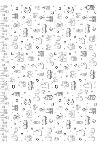 eylülün etiket fabrikası Ramadan Themed Black Design Plush Paper / Ramadan Themed Packaging Paper 70-50 cm - 30 Pieces