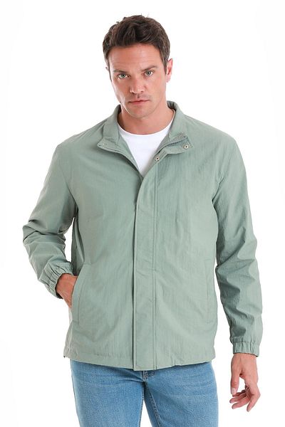 Hatemoğlu Green Slim Fit Seasonal Straight Collar Coat
