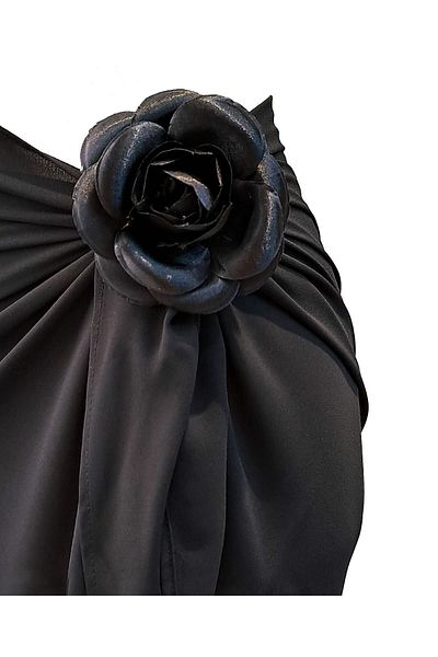 GODE , Chiffon Pareo with Rose Brooch Accessory
