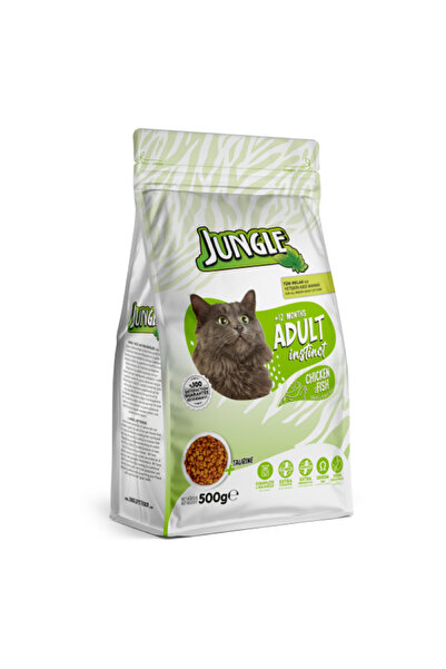 Jungle 500 GR KURU KEDİ MAMASI YETİŞKİN TAVUK & BALIK 8'Lİ