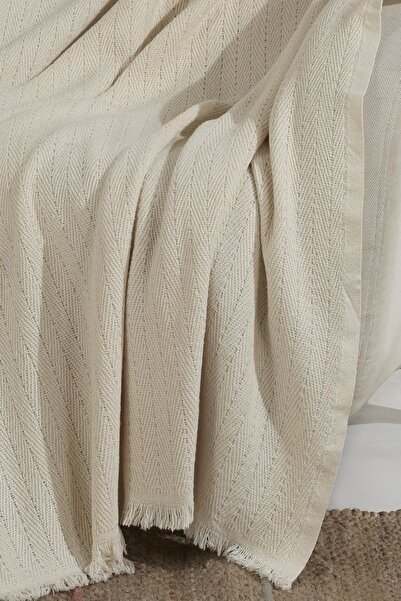 Lux Touch Vera Ecru 2 Pieces Sofa Armchair Cover Shawl 150 X 200 Cm TV Blanket Throw Cotton