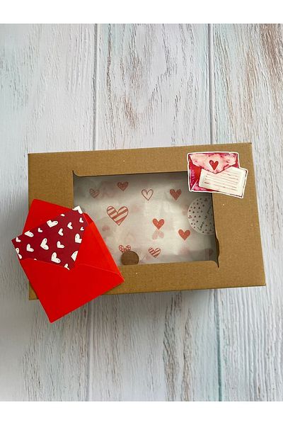 eylülün etiket fabrikası Valentine's Day Themed Note -Thank You -White Heart Envelope Card and Red Envelope/30 Pieces