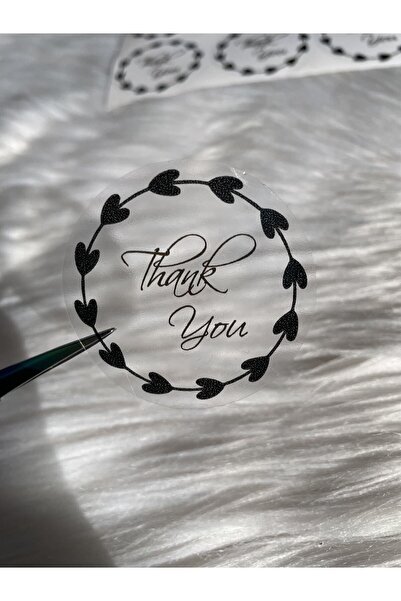 eylülün etiket fabrikası Thank You Διαφανές αυτοκόλλητο με μαύρο πλαίσιο - 50...