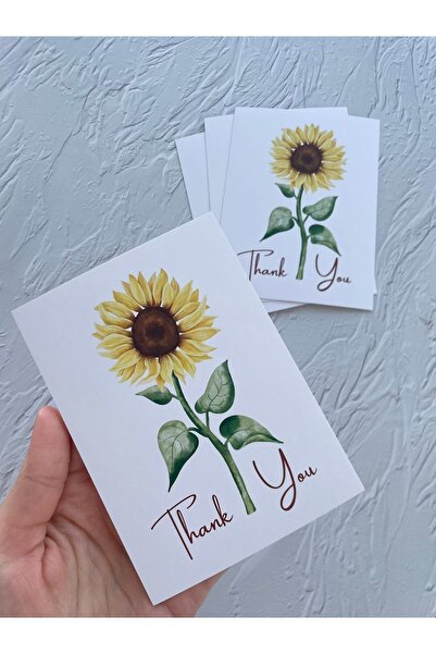 eylülün etiket fabrikası Ayçiçeği Model Hediye - Not - Teşekkür Kartı - Thank...