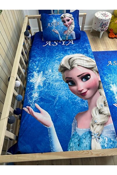EVSEHOMES Mavi Elsa Yatak Örtüsü Ve Yastık Kılıfı