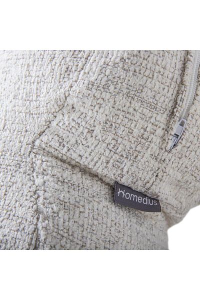 Homedius White Daisy Bloom Decorative Boucle - Throw Pillow