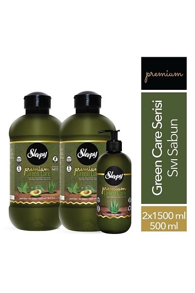 Sleepy Premium Green Care Series Liquid Soap 500 ml + 2x1500 ml