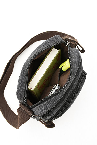 By Hakan eba-5067 Black Canvas Shoulder Bag - Messenger Bag with Strap