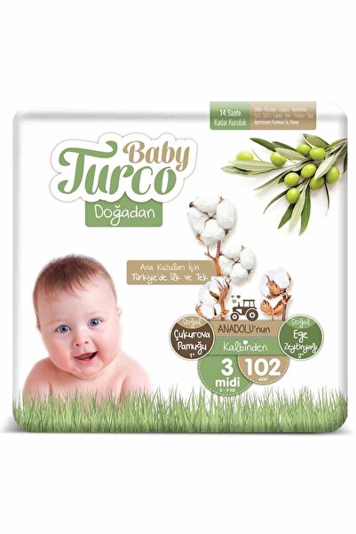 Baby Turco Doğadan 3 Numara Midi 102 Adet