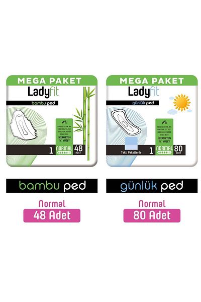 Lady Fit Ladyfit Bamboo Pad - 48 and 80 Pieces Daily Mega Normal