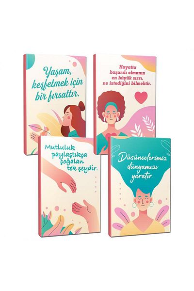 Halk Kitabevi Motivational Therapy Notebook Set of 4