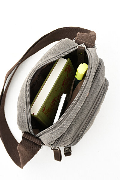 Fiyaka Eba-5067 Gray Canvas Strap Shoulder Bag - For Postman