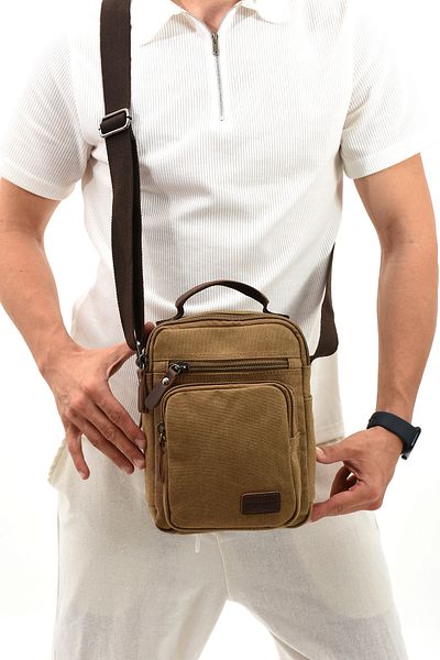 Fiyaka eba-6250 Beige Shoulder Bag - Canvas Strap Messenger Bag