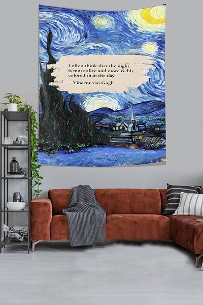 on the clouds Van Gogh Note Stain Resistant υφασμάτινο ύφασμα τοίχου Ταπετσαρία τοίχου