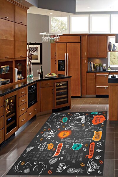 on the clouds Take Coffee With You Menu Desenli Dijital Baskılı Kaymaz Taban ...