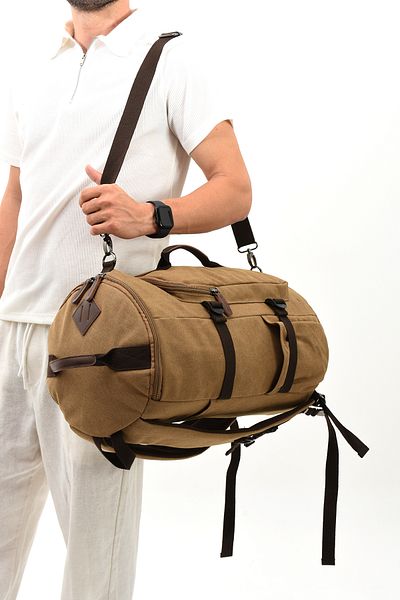 By Hakan Eba-6051 Canvas Backpack - Βαλίτσα χειρός, με θήκη φορητού υπολογιστή, Camping Travel Mountaineer ΜΠΕΖ