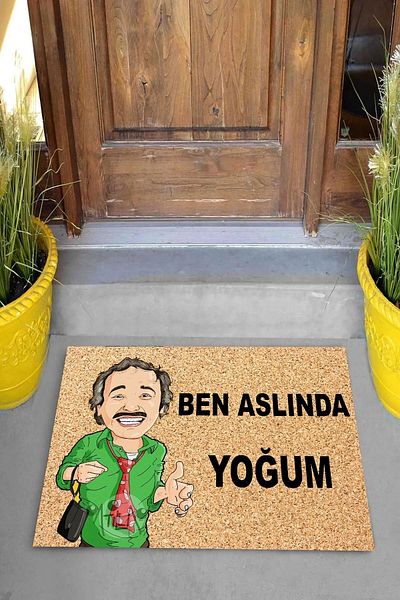 on the clouds سجادة باب مزخرفة مطبوعة رقمية من I'm Actually Yoğum Burhan