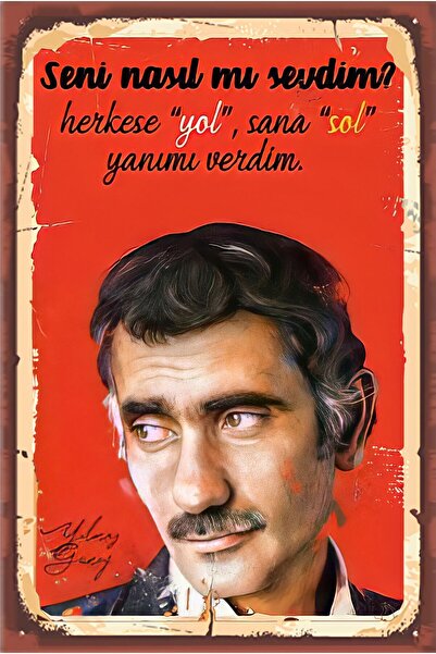 hediyeniburadabul Yılmaz Güney Temalı Retro Ahşap Poster