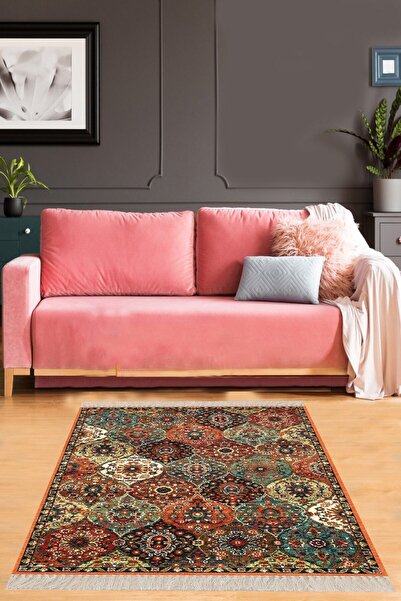 on the clouds Osmanlı Motifler Desenli Etnik Dijital Baskı Yıkanabilir Kaymaz...