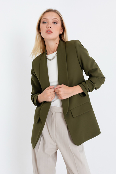 Lafaba Women's Khaki Blazer Jacket