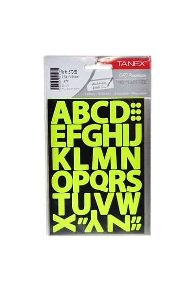 Tanex Stc-552 Neon Yellow Letter Label - 23 Mm, 2 Pages