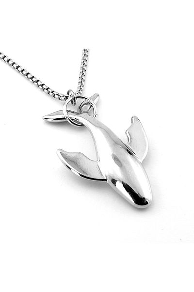 Solfera Men's Necklace Chain - Blue Whale Ocean Sea Steel Q0845