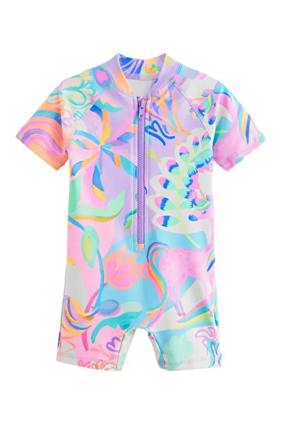 Next Baby Sun-Proof UPF50 One-Piece Colorful Unicorn Pattern Swimsuit ALY00892