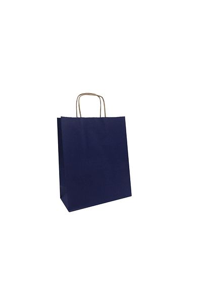 Arteast Kraft Twisted Handle Bag 18*24*9 Navy Blue 25 Pieces