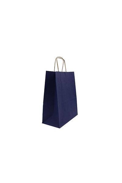 Arteast Kraft Twisted Handle Bag 18*24*9 Navy Blue 25 Pieces