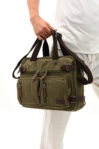 By Hakan eba-8691 Canvas Backpack - Laptop, Χαρτοφύλακες και Σχολική Τσάντα KHAKI