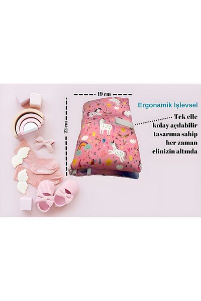 on the clouds Double Sided Patterned - Mother Baby Care Bag, Organizer with Diaper Opening and Changing Compartments
