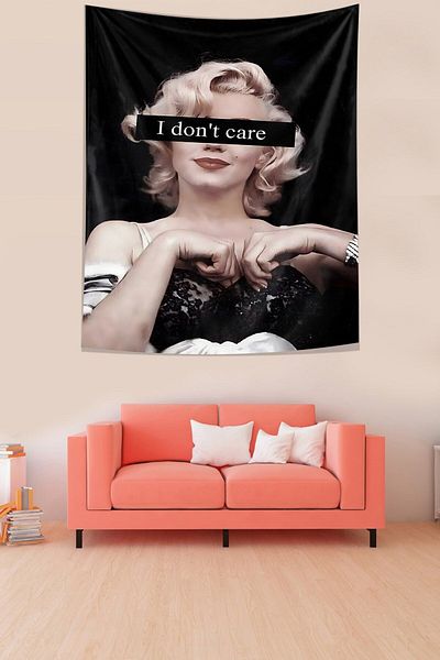 on the clouds I Dont Care Written Marilyn Monroe Tapiserie de perete din țesătură rezistentă la pete
