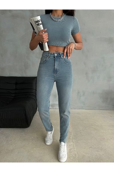 DENİKK Flexible Lycra Mom Comfort Jean - Denim Trousers