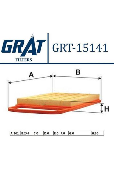 GRAT 15141 Polo Iv 9N 02-Fabia 02-1.2 Awy Air Filter