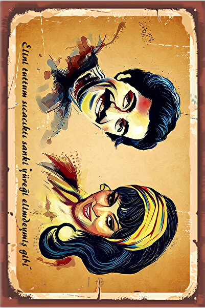 hediyeniburadabul Poster retro din lemn cu tematică Yeşilçam