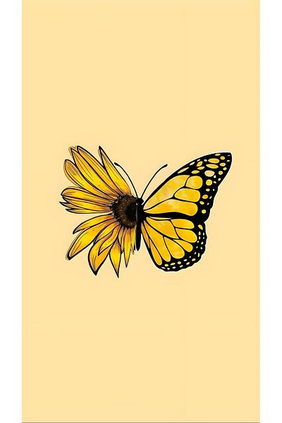 on the clouds Minimal Butterfly Sunflower Pattern Πλένεται αντιολισθητική βάση Ανθεκτικό στους λεκέδες Μαξιλάρι γιόγκα Pilates