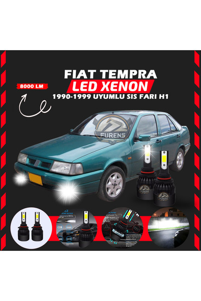 SHOOPLAA Fiat Tempra Sis Farı Uyumlu Şimşek Etkili Led Xenon Light Series H1