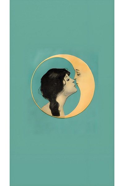 on the clouds Vintage Moon And Women που πλένεται αντιολισθητική βάση, ανθεκτική στους λεκέδες, μαξιλάρι γιόγκα Pilates