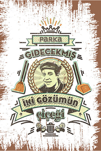 hediyeniburadabul Ρετρό ξύλινη αφίσα με θέμα το Yeşilçam