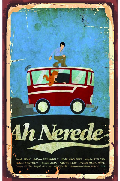 hediyeniburadabul Ρετρό ξύλινη αφίσα με θέμα το Yeşilçam