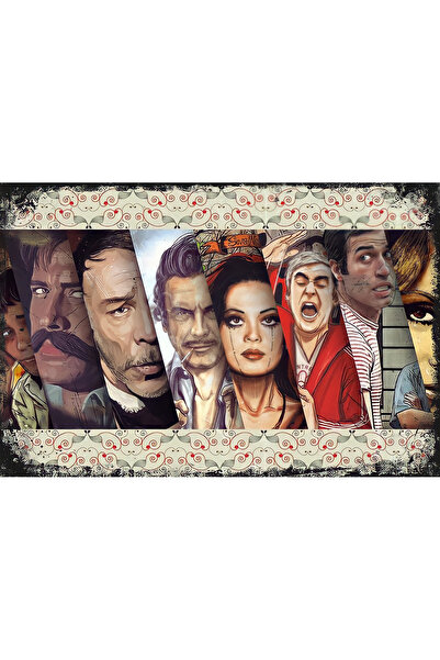 hediyeniburadabul Poster retro din lemn cu tematică Yeşilçam