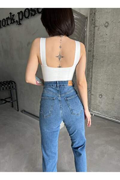 DENİKK Blugi flexibili din Lycra Trendy Mom - Pantaloni Confort din Denim