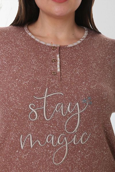 Bella Linda Cotton Jacquard Plus Size Women's Pajama Set
