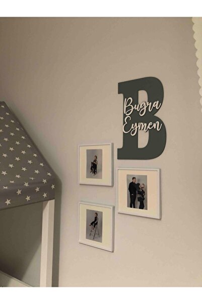 woodengifts ÇOCUK VE BEBEK ODASI HARF ÜZERİ İSİMLİ KAPI VE DUVAR KAPI SÜSÜ PANO İSİMLİK