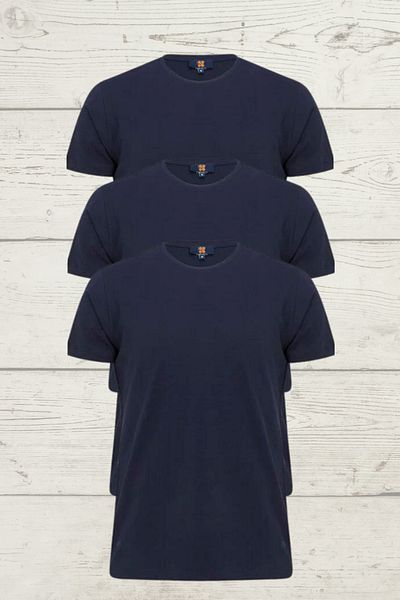 NEED LİFE Men's Basic T-Shirt - Pack of 3, 100% Cotton, Comfortable Fit, Lycra